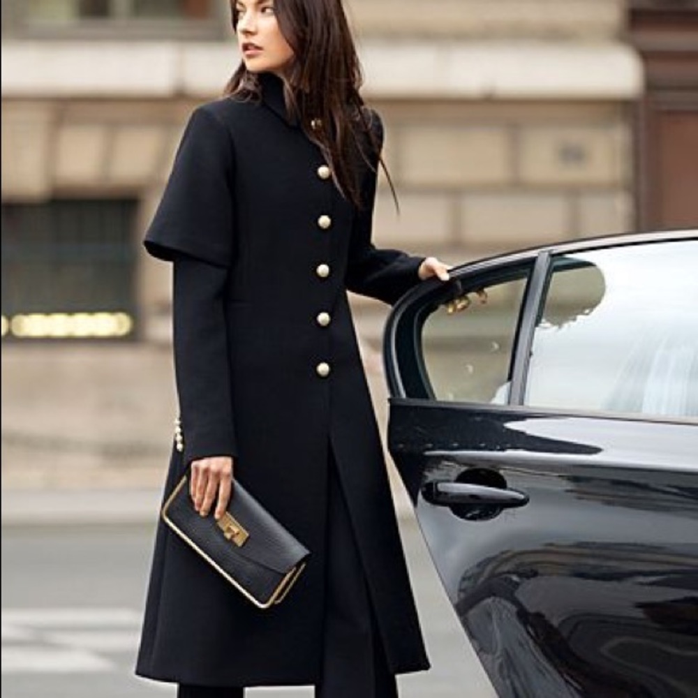 SOLD Chloe Black Wool Coat with gold buttons
